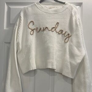 Moon & Madison White Knit Sweater